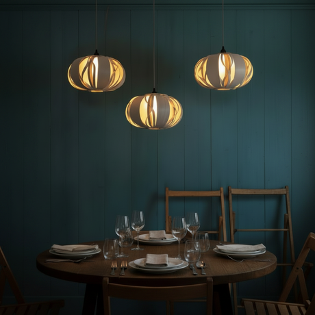amos-lighting-Stuart-Lamble-Lantern-Ceiling-Pendant-Birch-Veneer-Triple-Cluster-Teal-Wall-Dining-No-Border