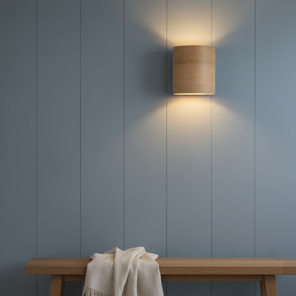 amos-lighting-Stuart-Lamble-Pure-Wall-Light-Light-Oak-Cornish-Coastal-Blue-Panel