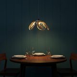 amos-lighting-Stuart-Lamble-Snowdrop-Pendant-Shade-Deep-Birch-Veneer-Teal-Panel-Walnut-Dining