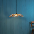 amos-lighting-Stuart-Lamble-Snowdrop-Shallow-Pendant-Natural-Plywood-Teal-Timber-Wall