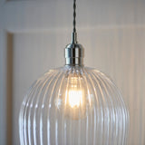 Amos Lucid Large Pendant Ribbed Glass –  from Amos Lighting + Home