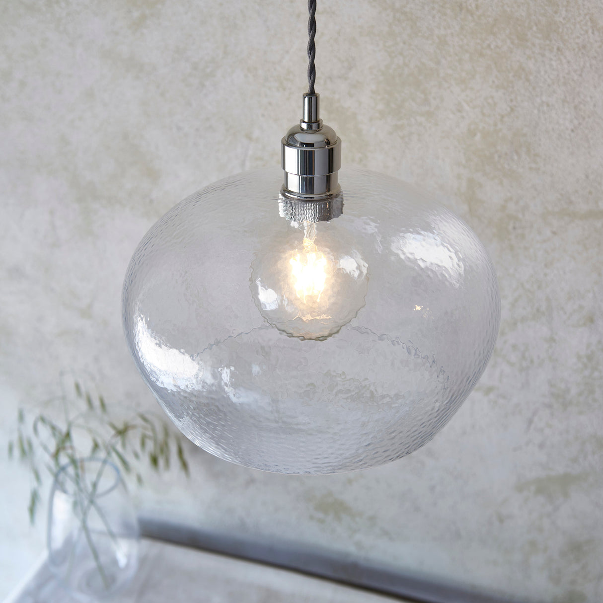 Amos Lucid Medium Pendant Dimpled Glass –  from Amos Lighting + Home