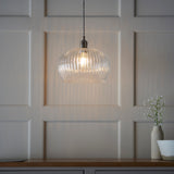 Amos Lucid Medium Pendant Ribbed Glass –  from Amos Lighting + Home