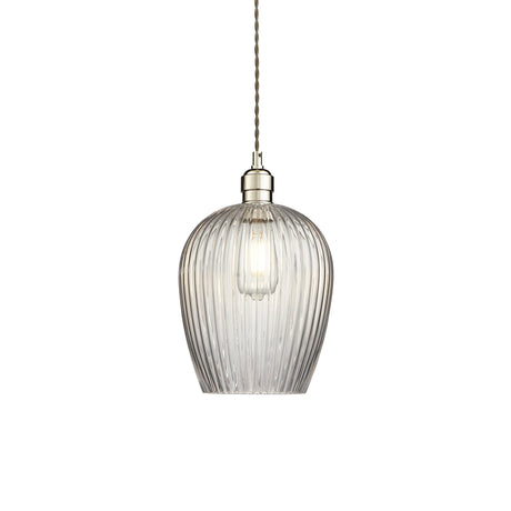 Amos Lucid Pendant Polished Nickel Ribbed Glass –  from Amos Lighting + Home