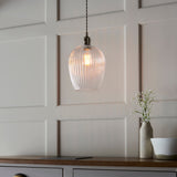 Amos Lucid Pendant Polished Nickel Ribbed Glass –  from Amos Lighting + Home