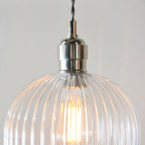 Amos Lucid Pendant Polished Nickel Ribbed Glass –  from Amos Lighting + Home