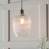 Amos Lucid Pendant Polished Nickel Ribbed Glass –  from Amos Lighting + Home