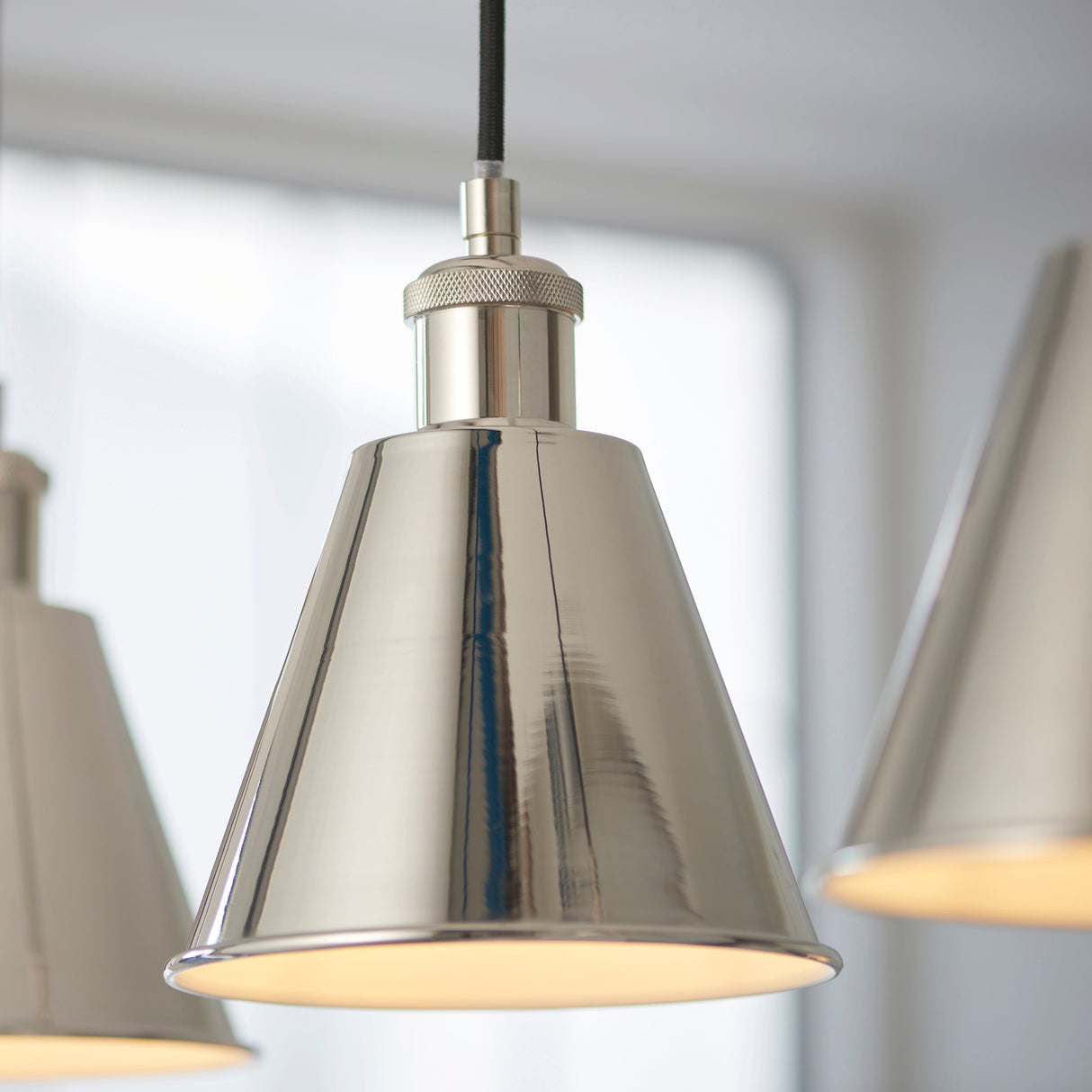 Amos Maine 3 Bar Pendant Polished Nickel –  from Amos Lighting + Home