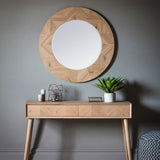 Amos Milano Oak and Glass Mirror –  from Amos Lighting + Home