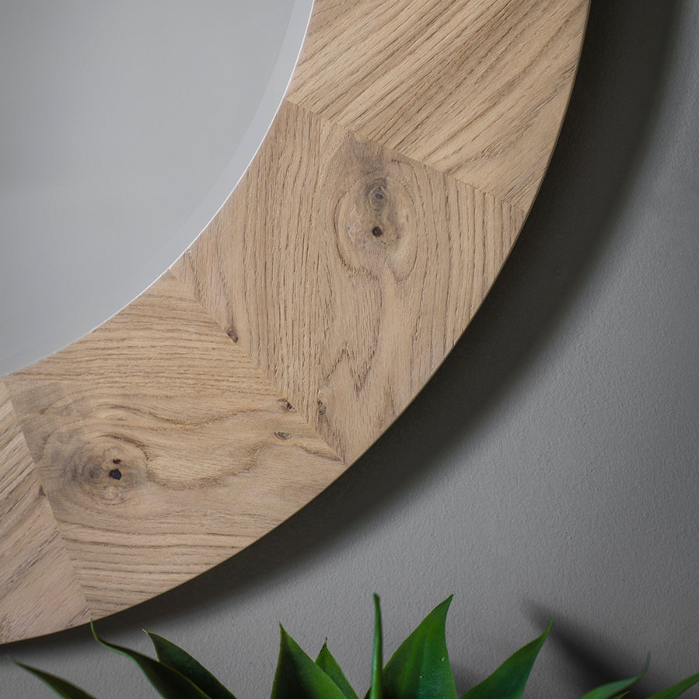 Amos Milano Oak and Glass Mirror –  from Amos Lighting + Home