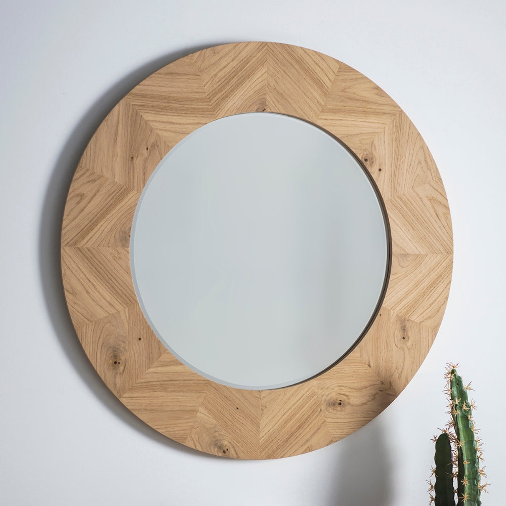 Amos Milano Oak and Glass Mirror –  from Amos Lighting + Home