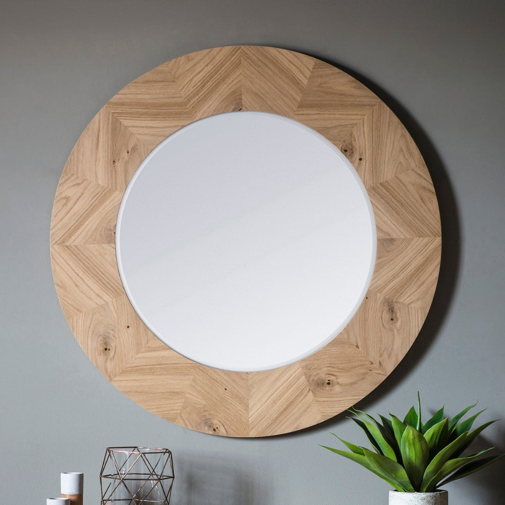 Amos Milano Oak and Glass Mirror –  from Amos Lighting + Home