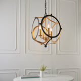 Amos Newington Chandelier Matt Black & Gold –  from Amos Lighting + Home