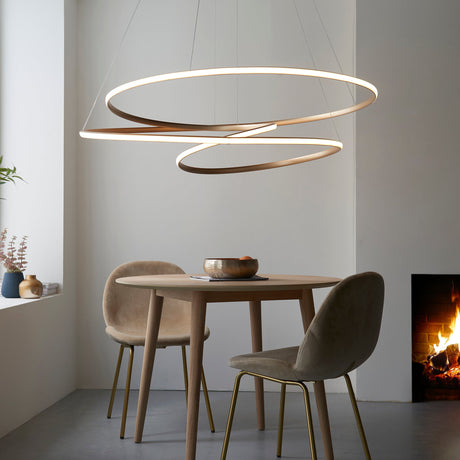 Amos Olympia B Satin Gold LED Pendant –  from Amos Lighting + Home