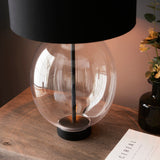 Amos Ovate Table Lamp Clear Glass with Black Shade –  from Amos Lighting + Home