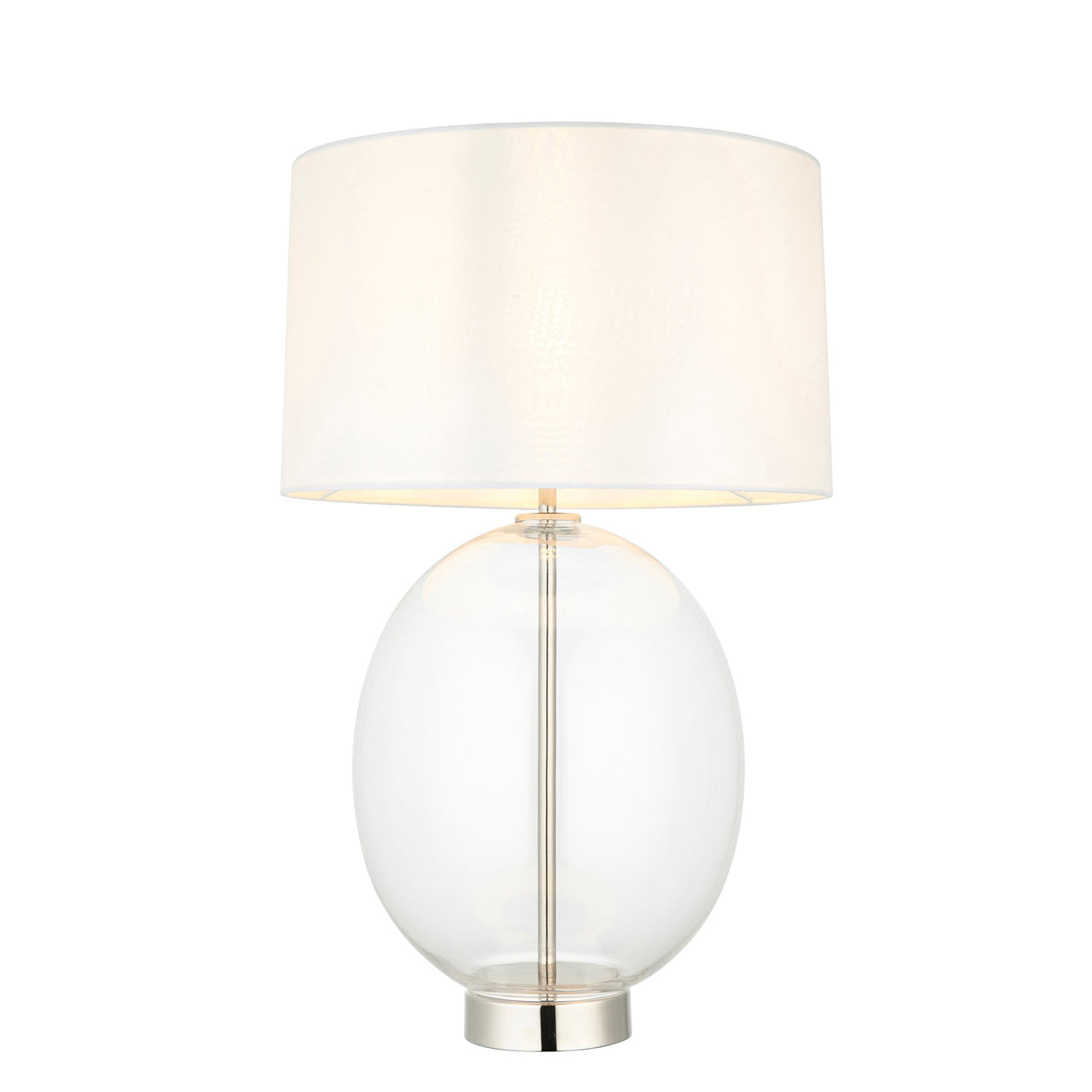 Amos Ovate Table Lamp Clear Glass with White Shade –  from Amos Lighting + Home