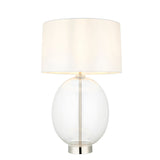 Amos Ovate Table Lamp Clear Glass with White Shade –  from Amos Lighting + Home