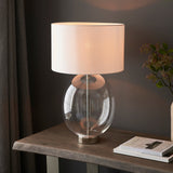 Amos Ovate Table Lamp Clear Glass with White Shade –  from Amos Lighting + Home