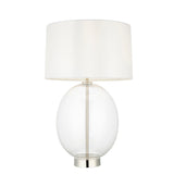 Amos Ovate Table Lamp Clear Glass with White Shade –  from Amos Lighting + Home