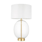 Amos Ovate Table Lamp Satin Brass with White Shade –  from Amos Lighting + Home