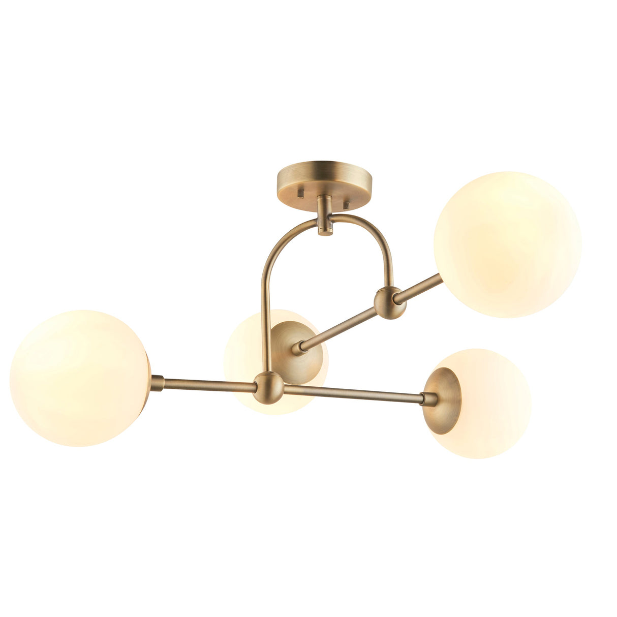 Amos Penthouse Flush Ceiling Light Antique Brass from Amos Lighting + Home