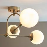 Amos Penthouse Flush Ceiling Light Antique Brass from Amos Lighting + Home