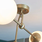 Amos Penthouse Flush Ceiling Light Antique Brass from Amos Lighting + Home