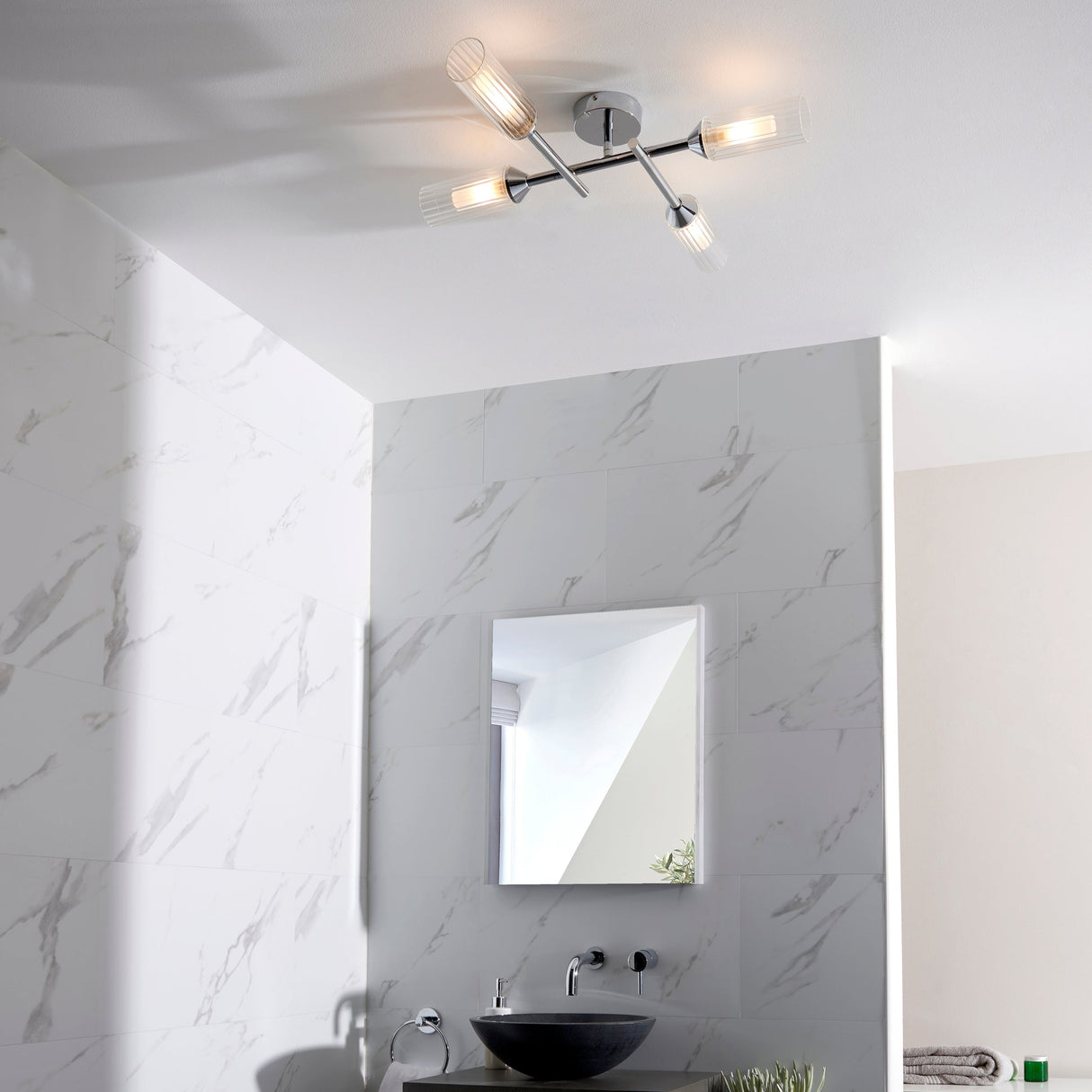 Amos Pluto 4 Arm Bathroom Ceiling Light Chrome –  from Amos Lighting + Home