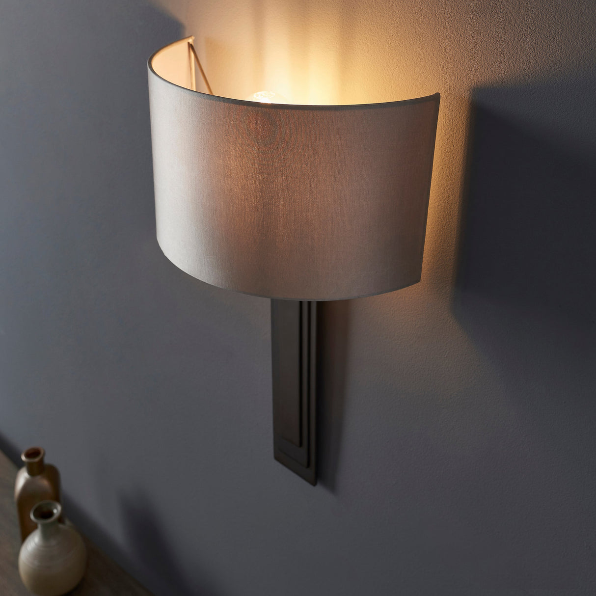 Amos Quadrat Wall Light Brushed Bronze & Mink –  from Amos Lighting + Home