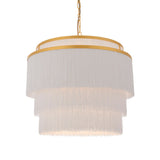 Amos Ruffle Chandelier Large Matt Gold with White Tassels –  from Amos Lighting + Home