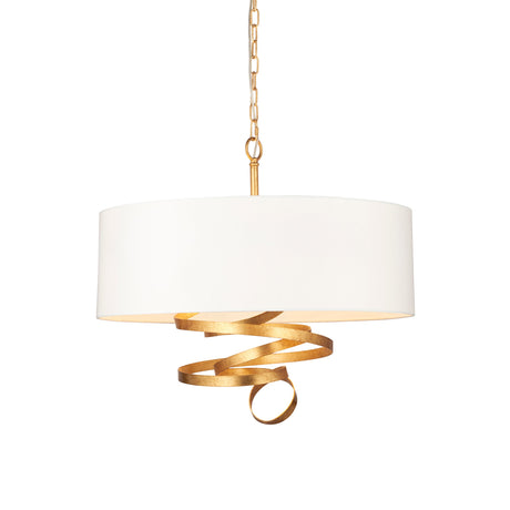 Amos Senna Pendant Gold Leaf & Ivory Cotton –  from Amos Lighting + Home