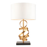 Amos Sennan Table Lamp Gold Leaf & Ivory Cotton –  from Amos Lighting + Home