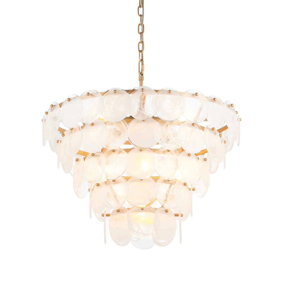 Amos Southgate Chandelier Antique Gold & White –  from Amos Lighting + Home