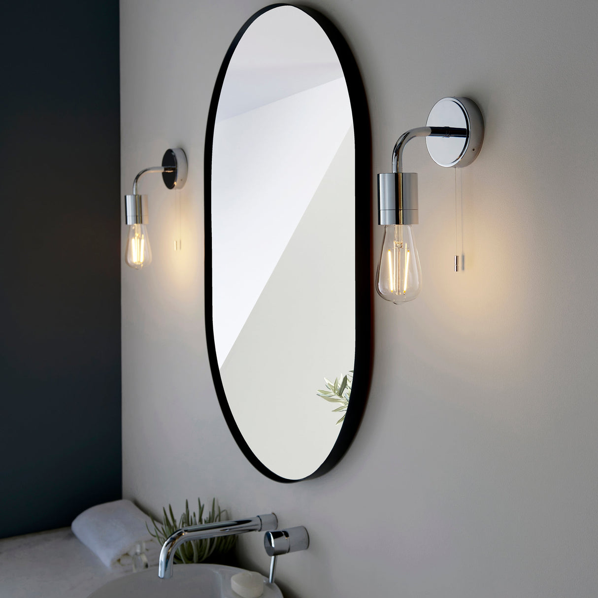 Amos Spartan Bathroom Wall Light Chrome –  from Amos Lighting + Home