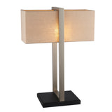 Amos Station Table Lamp Satin Nickel with Shade –  from Amos Lighting + Home