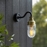 Amos Tethys Outdoor Wall Light Matt Black & Brushed Gold –  from Amos Lighting + Home