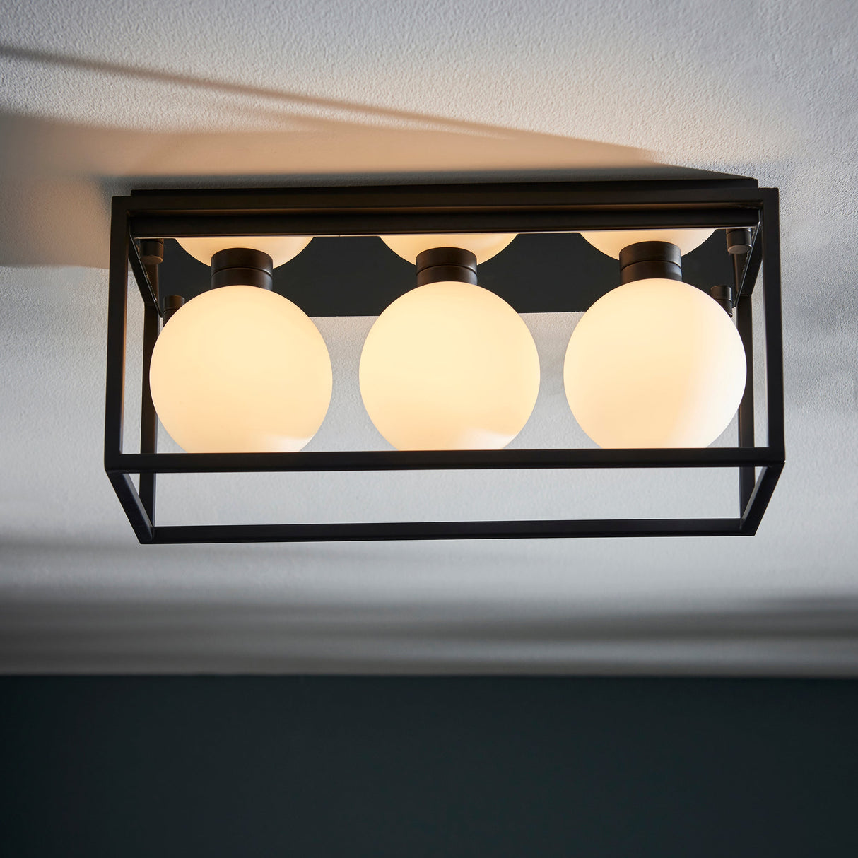 Amos Triton 3 Bathroom Ceiling Light Matt Black –  from Amos Lighting + Home