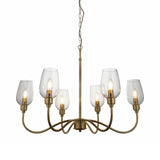 Amos Turret 6 Arm Chandelier Antique Brass –  from Amos Lighting + Home