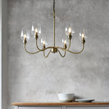 Amos Turret 6 Arm Chandelier Antique Brass –  from Amos Lighting + Home