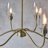 Amos Turret 6 Arm Chandelier Antique Brass –  from Amos Lighting + Home