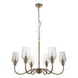 Amos Turret 6 Arm Chandelier Antique Brass –  from Amos Lighting + Home