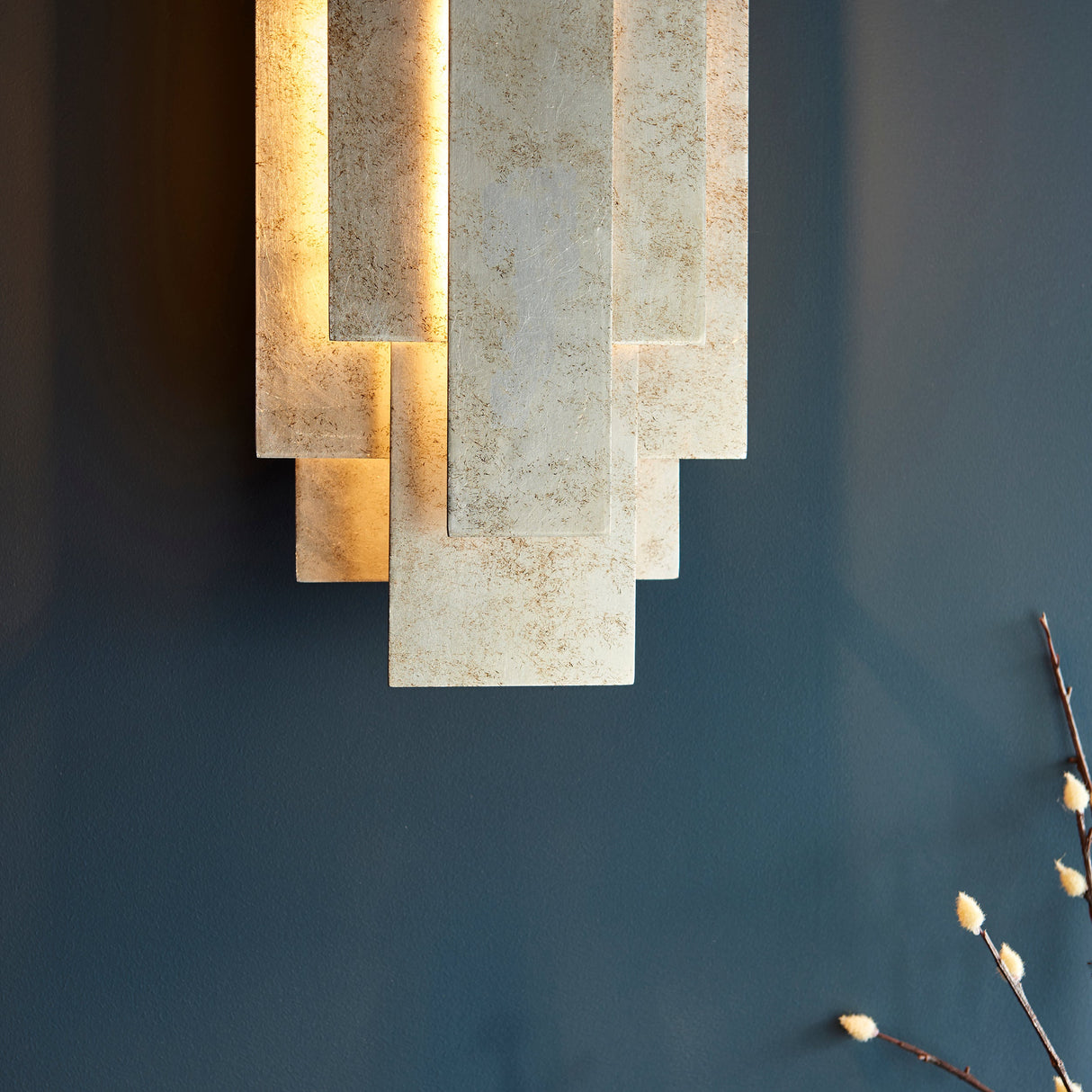 Amos Vaughn Wall Light Silver Leaf –  from Amos Lighting + Home