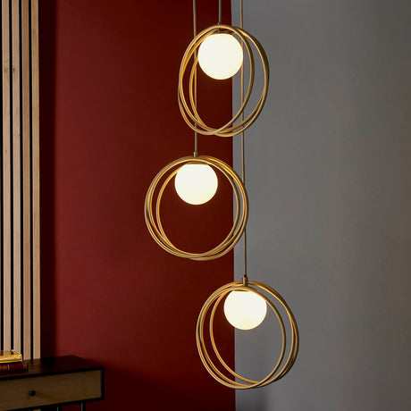 Amos Warhol 3 Light Cluster Pendant Brushed Gold –  from Amos Lighting + Home