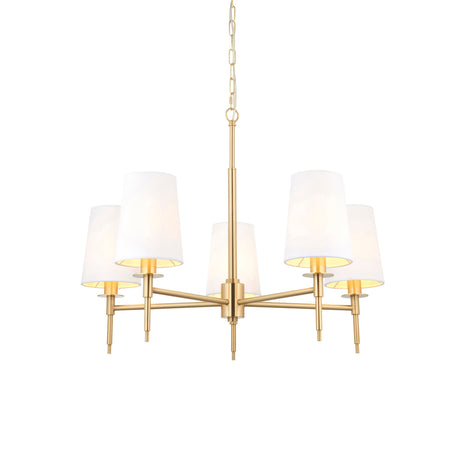 Amos Westminster 5 Light Chandelier Satin Brass –  from Amos Lighting + Home