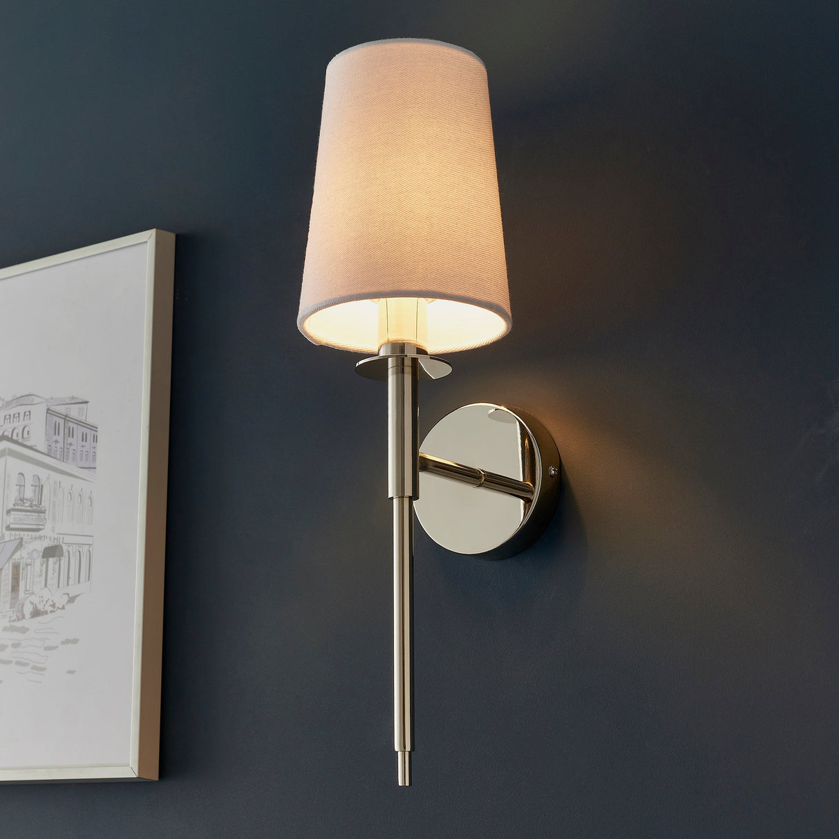 Amos Westminster Wall light Bright Nickel –  from Amos Lighting + Home