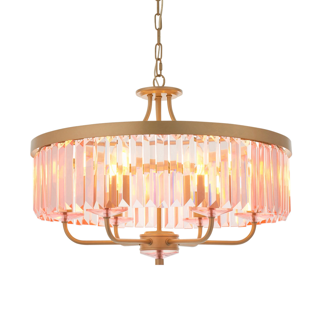 Amos Windsor Chandelier Champagne & Rose Pink –  from Amos Lighting + Home