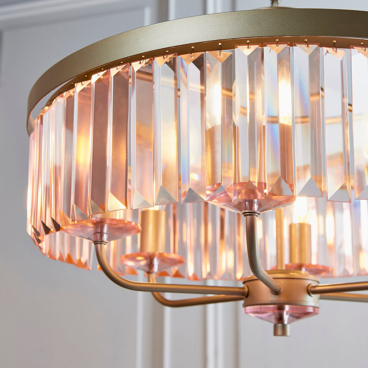 Amos Windsor Chandelier Champagne & Rose Pink –  from Amos Lighting + Home