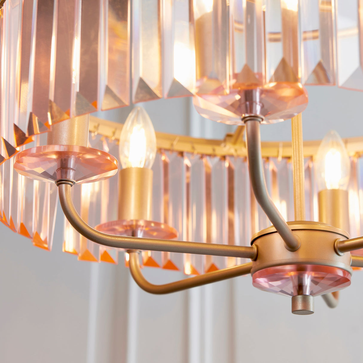 Amos Windsor Chandelier Champagne & Rose Pink –  from Amos Lighting + Home