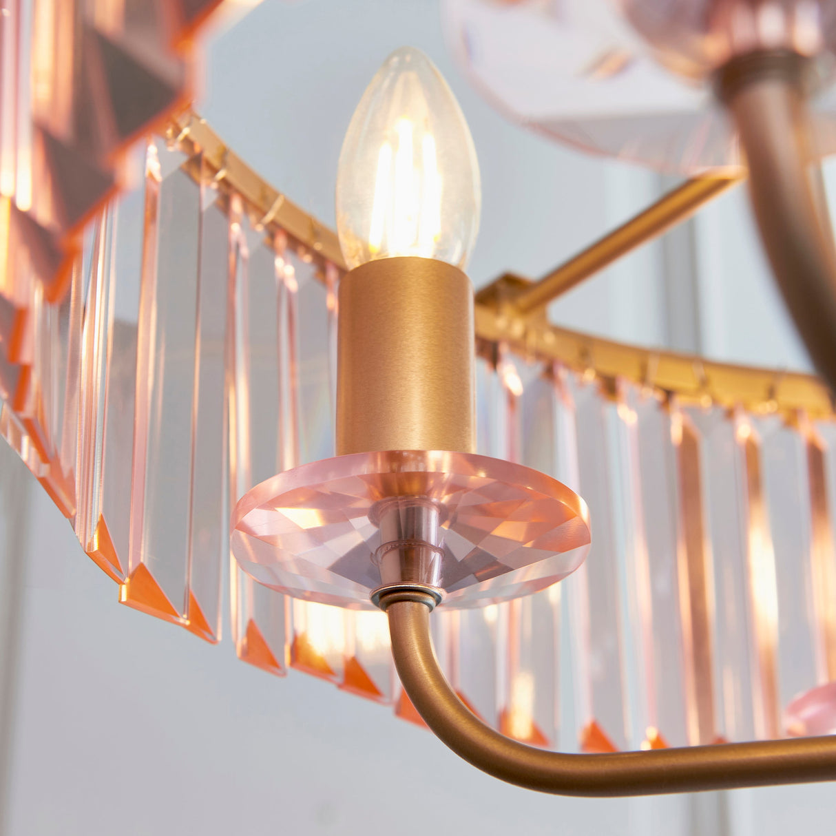 Amos Windsor Chandelier Champagne & Rose Pink –  from Amos Lighting + Home