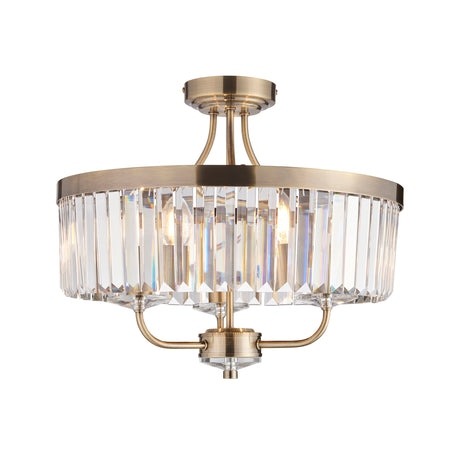 Amos Windsor Flush Chandelier Antique Brass –  from Amos Lighting + Home